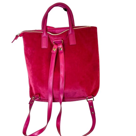 Juicy Couture Velvet Tote Bag Hot Pink Backpack Satin Bow Size M main image 3